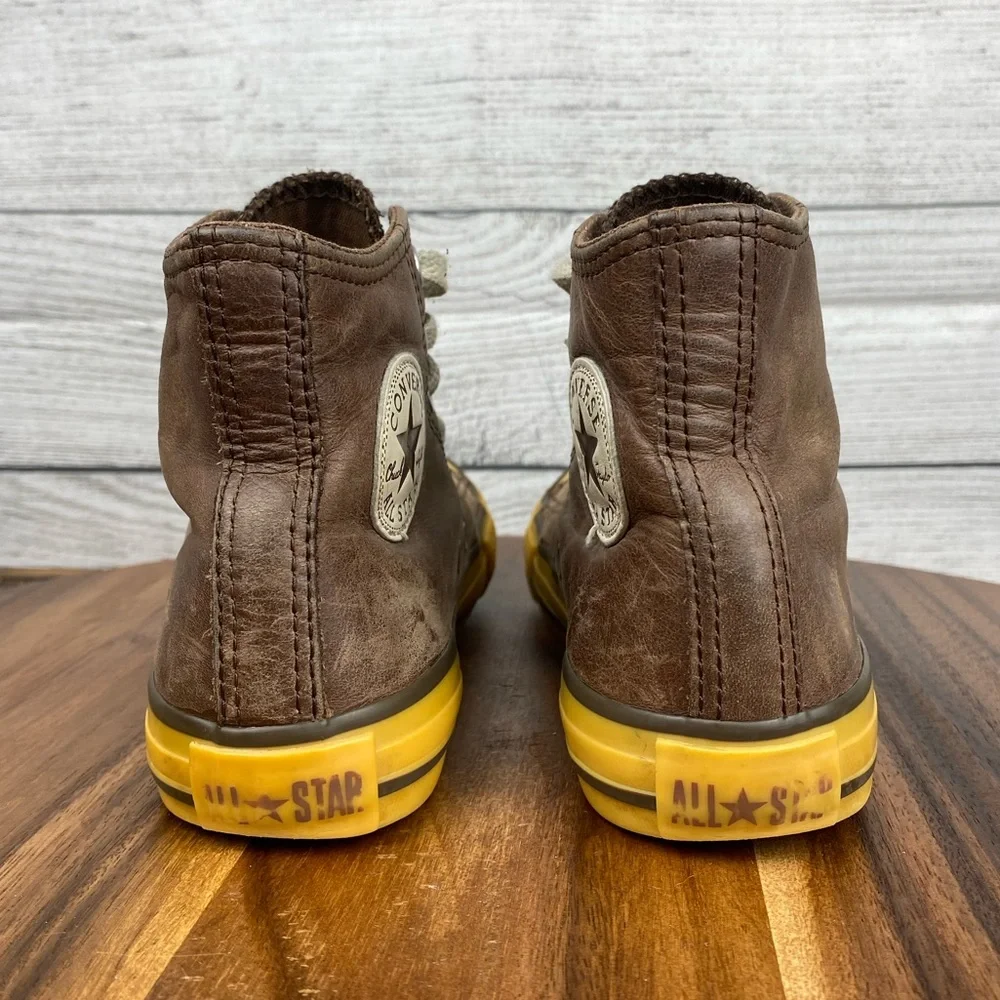 Converse Chuck Taylor All Star Hi Top Brown Leather Sneaker 312643 Youth Size 2